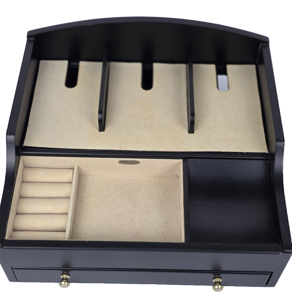 Ricardo Mele & Co. Java Finish Men's Jewelry Box & Charging Station Organizer
